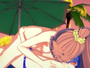 Kaede Sakura gets strapon fucked at the beach by Natsuru Senou - Kampfer Hentai 15/16