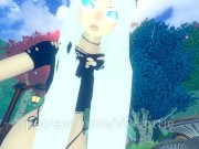 Fairy Goddess Can't Wait To See You Again Undressing Ride in Forest Hentai White Hair POV Lap Dance 1/16