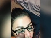 Milf gets crazy interracial sloppy throat fuck and facial  16/16