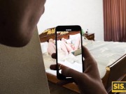 SISPORN Girl is caught for masturbation by stepbrother in the bedroom 1/16