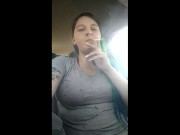 Public Parking Lot Sexy Smoking & Flashing DD Titties in Public Parking Lot public flashing! 5/16