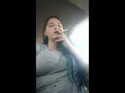 Public Parking Lot Sexy Smoking & Flashing DD Titties in Public Parking Lot public flashing! 7/16