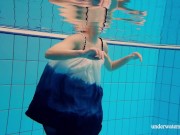 Russian cute babe Avenna is lonely in the pool 3/16