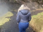 Fucking behind Seljalandsfoss - BJ and sex behind this beautiful Icelandic tourist waterfall 6/16