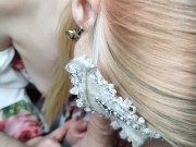 Japanese princess deepthroats her master, sucks big dick deep and sweet, mouthful of cum, 4K UHD 15/16