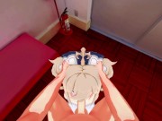 Barbara deep throats your cock from your POV before getting a facial - Genshin Impact Hentai 14/16