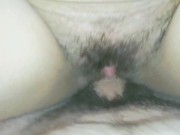 My wife loves when I do creampie on her hairy pussy 14/16