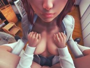 Asian Lesbian Principal POV Fuck Cute Student At Office Room 13/16