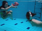 Alla and Liza two horny teens in swimming pool