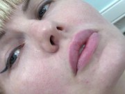 a bb with a beautiful face shows her sweet pussy close up 3/16