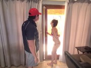 Fucking the delivery guy for my pizza as payment | cum swallow 16/16