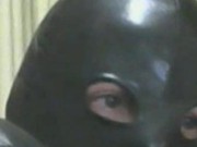 Smoking Wife in Blue Rubber Gloves 2 1/16