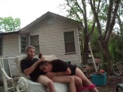 Riding my big dick outside till i cum inside her 11/16