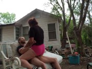 Riding my big dick outside till i cum inside her 3/16