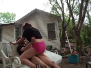Riding my big dick outside till i cum inside her 5/16