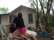 Riding my big dick outside till i cum inside her 6/16