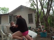 Riding my big dick outside till i cum inside her 7/16