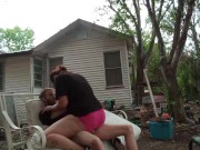 Riding my big dick outside till i cum inside her 8/16