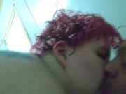 Short pink haired BBW sucks cock of amputee then squirts all over the place 6/16