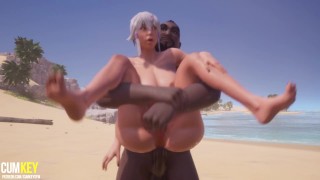 Curvy Blonde Babe Blacked | get pregnant on the beach | 3D Porn ...