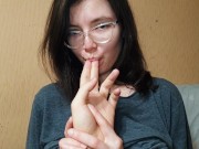 Hard fucked classmate, who has not had sex for a long time, when we began to live together 4K 2/16