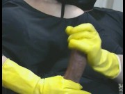 Smoking Wife in Yellow Rubber Gloves Drives Me Crazy 3 9/16
