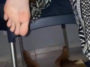 Girlfriend footjob and CBT very hard ball stepping 8/16