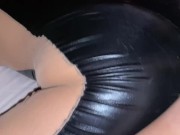Fucking doggystyle in latex catsuit and cum on latex ass 5/16