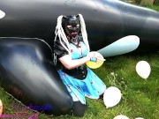 Miss Maskerade Rubber Doll Playing And Pop Balloon - Looner Fetish In Full Latex 02 11/16