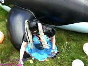 Miss Maskerade Rubber Doll Playing And Pop Balloon - Looner Fetish In Full Latex 02 13/16