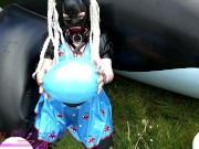 Miss Maskerade Rubber Doll Playing And Pop Balloon - Looner Fetish In Full Latex 02 8/16