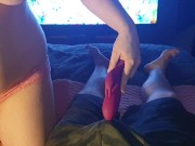⭐ Kinky Pee Couple Vibrator Fun - Part 1 - Alice Wets Her PJ's 14/16