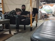 Dad in the background while friend sucks my cock! 2/16