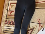 Girl in leggings does sport 4/16