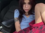 Cute amateur masturbating in Lowe’s parking lot 14/16