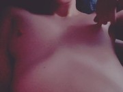Pale skinny small nympho plays with titties  12/16