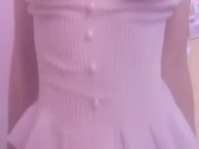 AMAZING BODY tiny cute busty whimpering Asian teen fucking and riding pillow orgasm 3/16