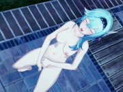 Eula fingering herself and having a squirting orgasm - Genshin Impact Hentai 10/16