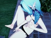 Eula fingering herself and having a squirting orgasm - Genshin Impact Hentai 6/16