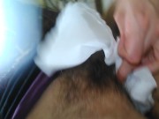 Crazy Fetish Slut PinkMoonLust Smells Own Pee Pee Piss Toilet Paper Urine Public Restroom Bathroom