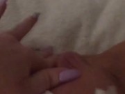 Naughty girl fingers her pussy while listening to parents fuck next door 16/16