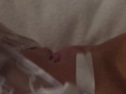 Naughty girl fingers her pussy while listening to parents fuck next door 6/16