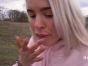 Our bike ride turned into a sweet blowjob with cum in mouth - MiraDavid 16/16