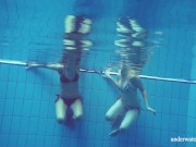 Hottest teens Melisa and Marusia swimming in the pool 2/16