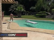 Mya the exhibitionist seduces Lorenzo around the pool 7/16