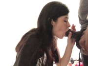 Lesbian Attempts First Blowjob on BBC Roommate