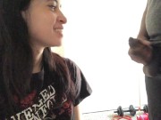 Lesbian Attempts First Blowjob on BBC Roommate 4/16