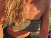 Risky public flashing - Picnic in the park with friends 10/16