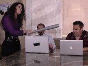 Mean Boss Victoria makes her employee worship her ass & feet! 2/16