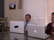 Mean Boss Victoria makes her employee worship her ass & feet! 4/16